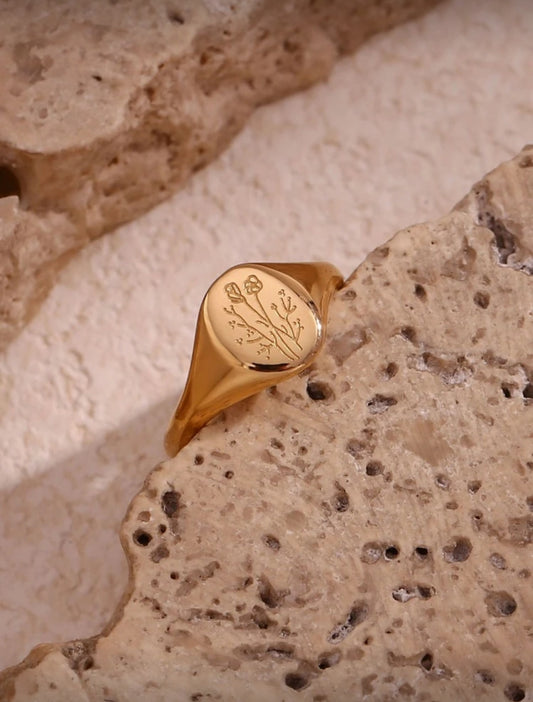 Wildflower Signet Ring